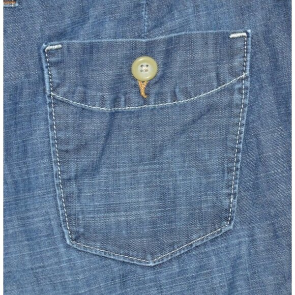 GAP Blue Chambray Cotton Bermuda Shorts Classic Preppy Size 16 10" Inseam Casual - Picture 4 of 7